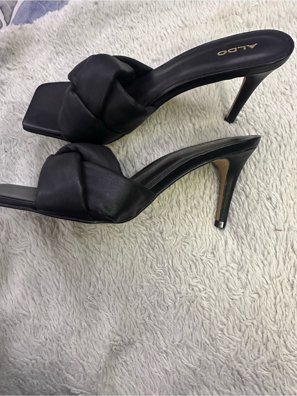 ALDO Black Braided Slide Sandals - Women Size 6.5 - Picture 6 of 6